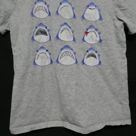 GAP KIDS, large, grey graphic tee, shark theme, EUC - Picture 7 of 12